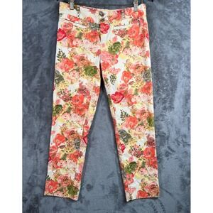 Anthropologie Cartonnier 8 32x28 Charlie Floral Cropped Ankle Pants Cottagecore